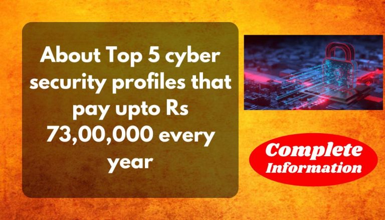 About Top 5 cyber security job profiles that pay upto Rs 73,00,000 every year